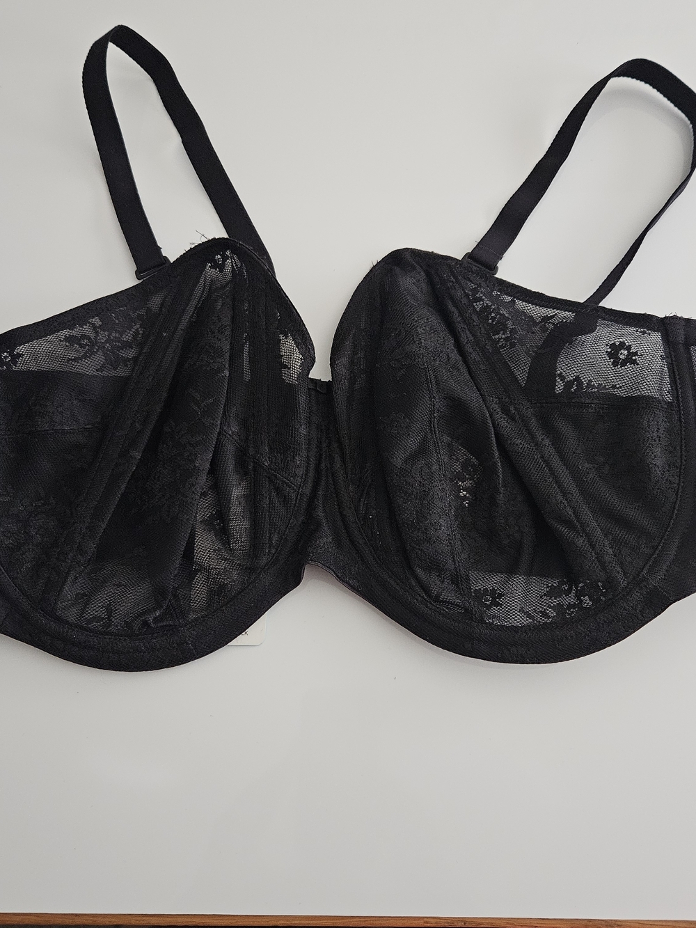 Goddess Verity 42G Black Sheer Lace Underwire Support Bra NWT